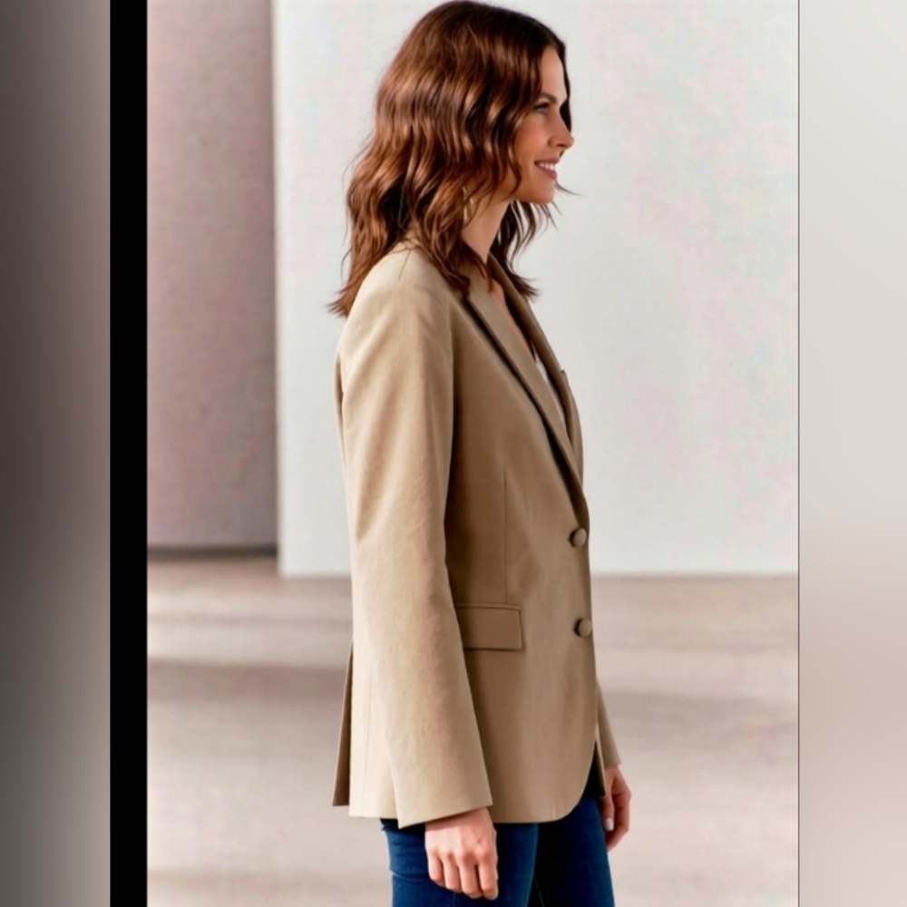 Women's Tan Blazer - Picture 3 of 8